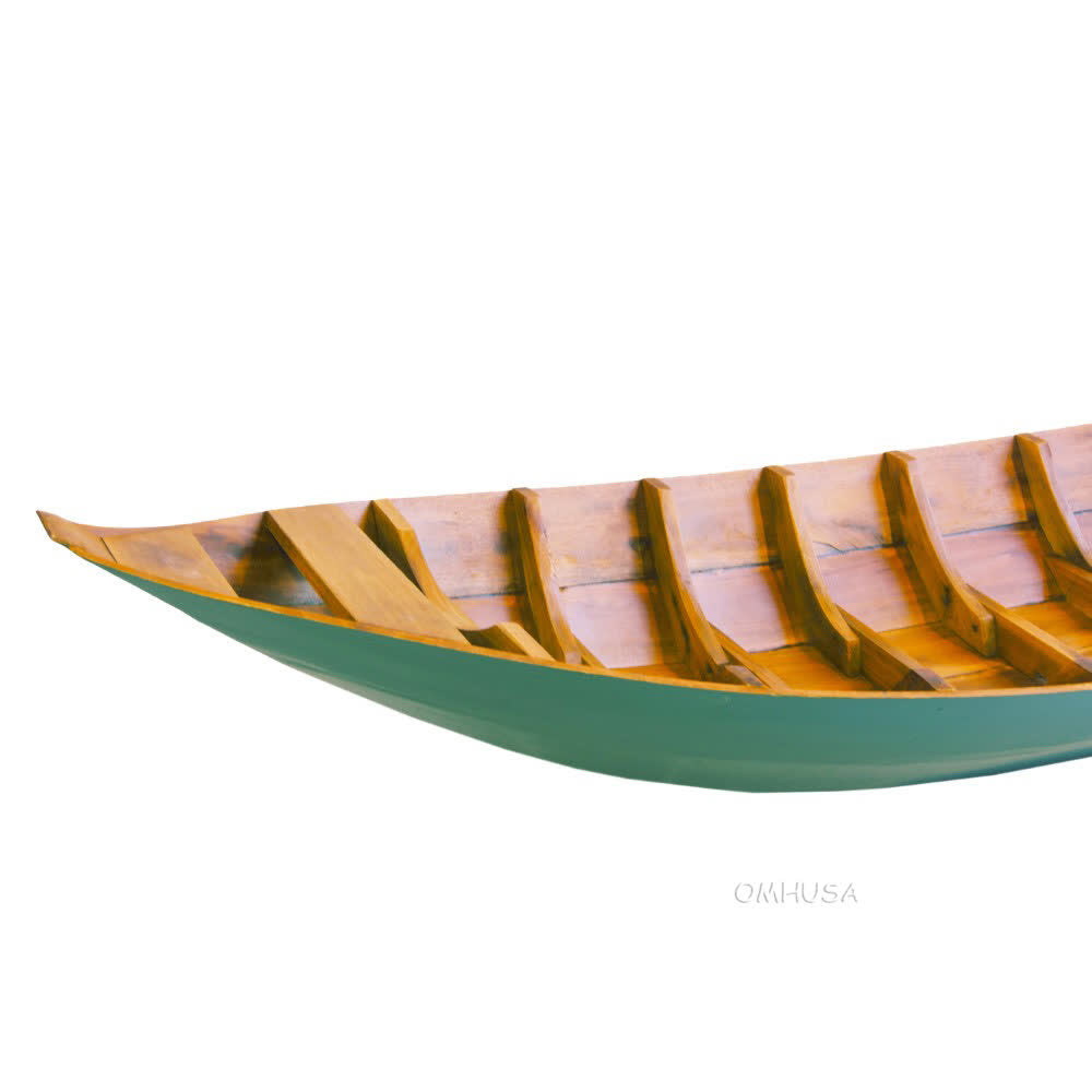 South East Asia Sampan Boat Teal Bottom