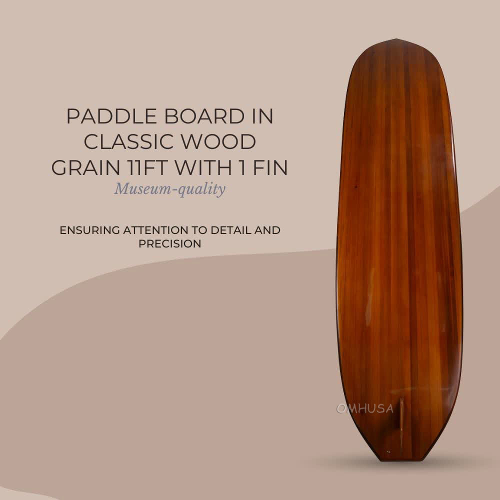 Paddle Board in Classic Wood Grain 11ft with 1 fin