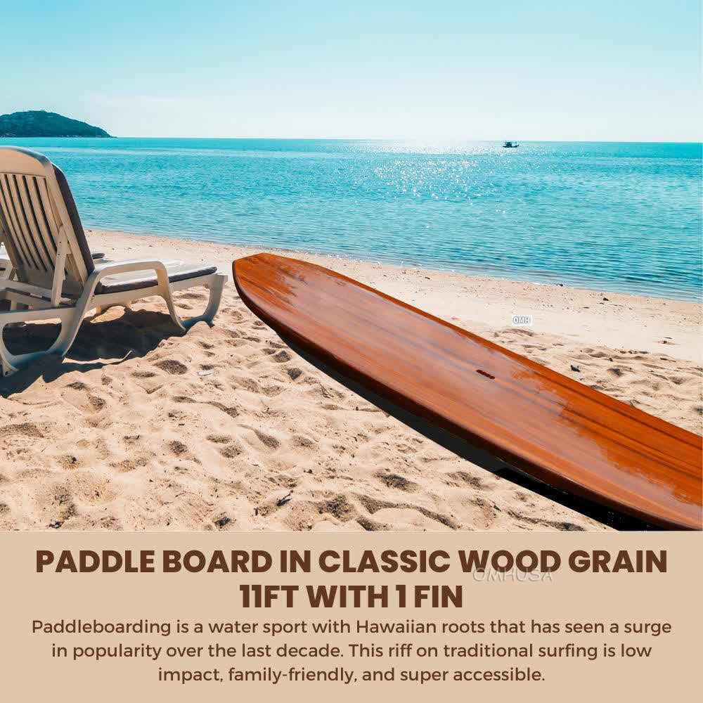 Paddle Board in Classic Wood Grain 11ft with 1 fin