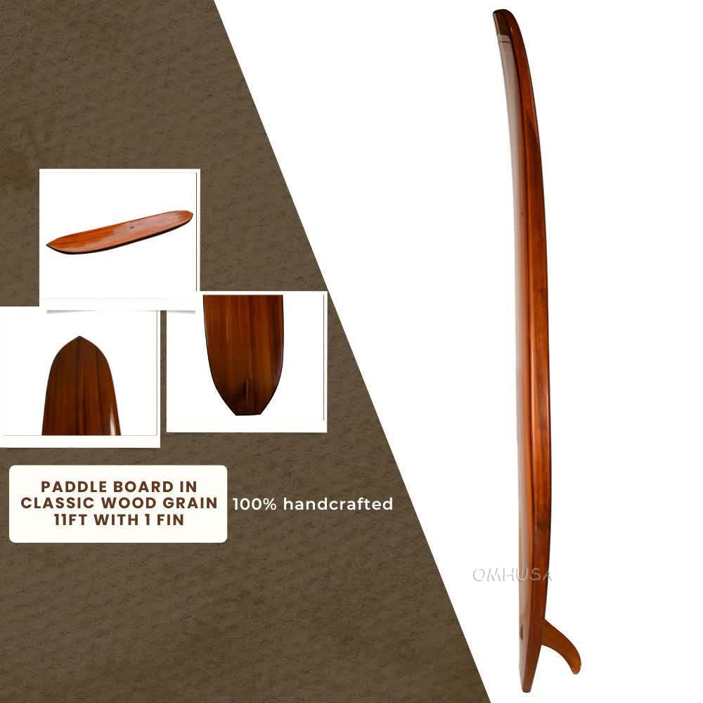 Paddle Board in Classic Wood Grain 11ft with 1 fin
