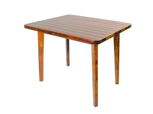 Nautical Table With Inlay Wood Stripes Small