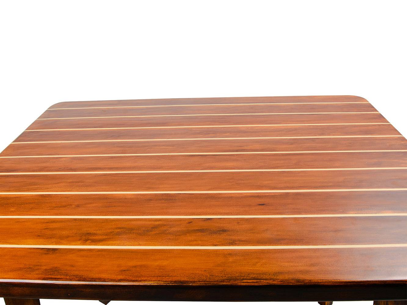 Nautical Table With Inlay Wood Stripes Small