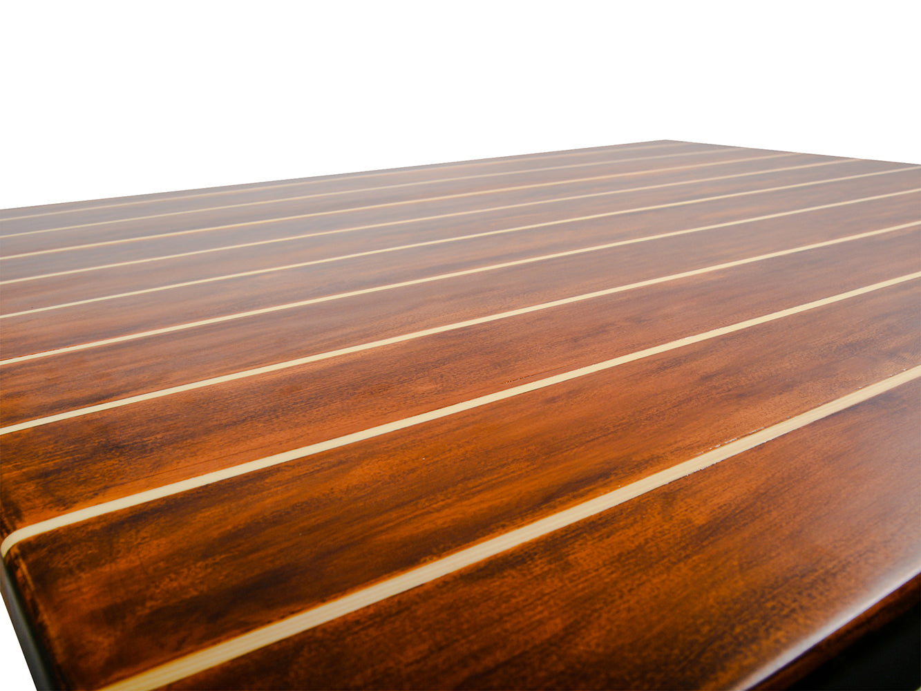 Nautical Table With Inlay Wood Stripes Small