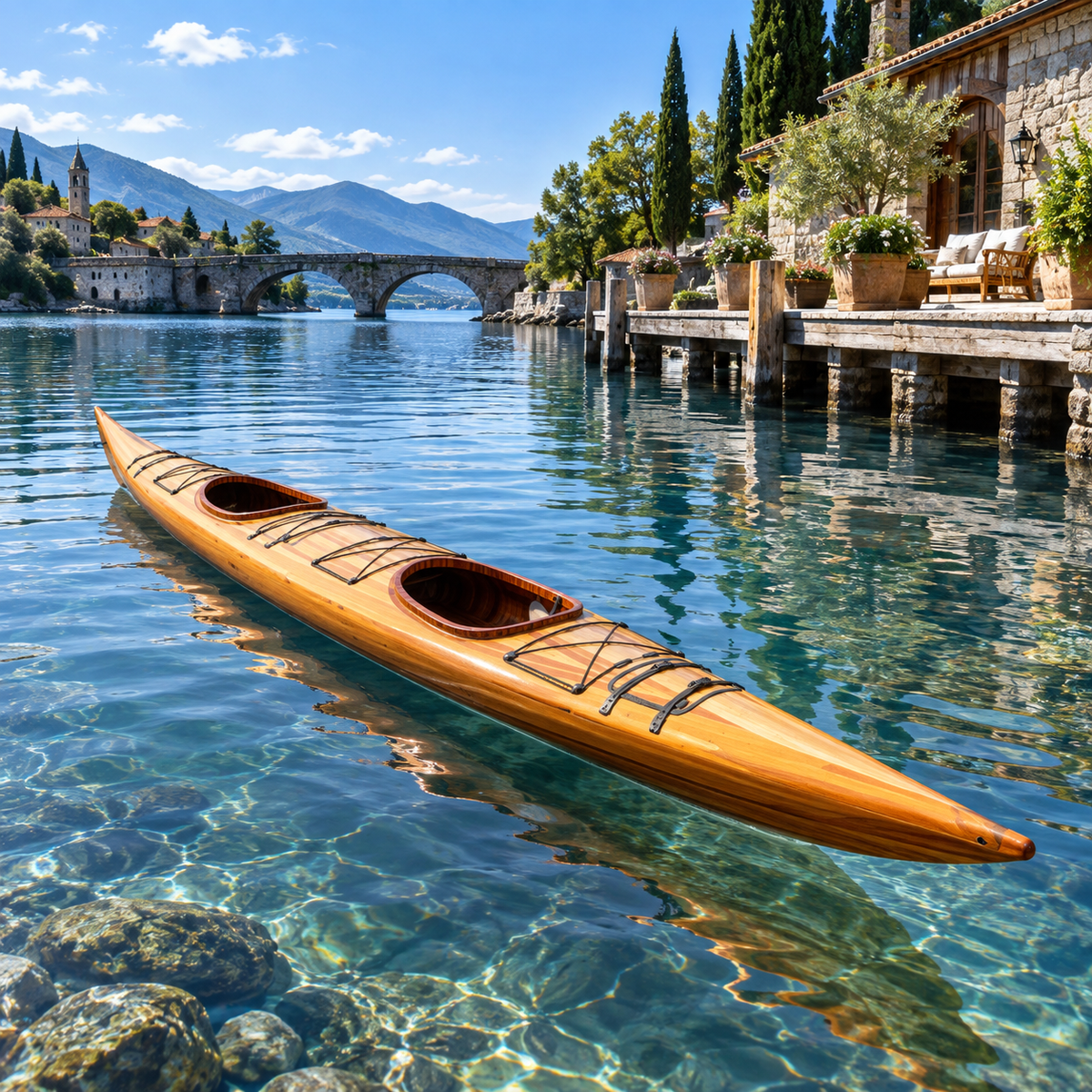 Tandem Wooden Kayak 19 ft