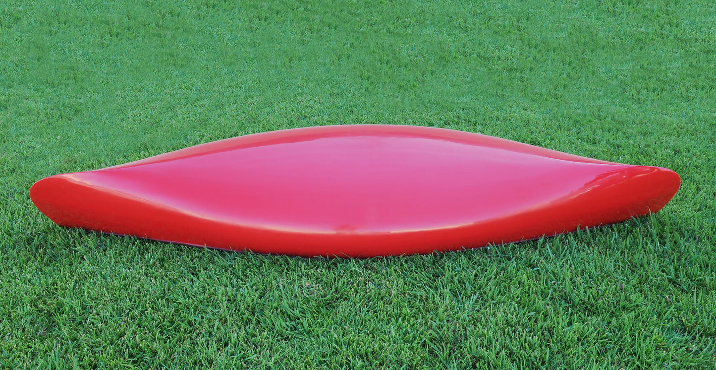 Red Wooden Canoe 10ft With Ribs Curved Bow