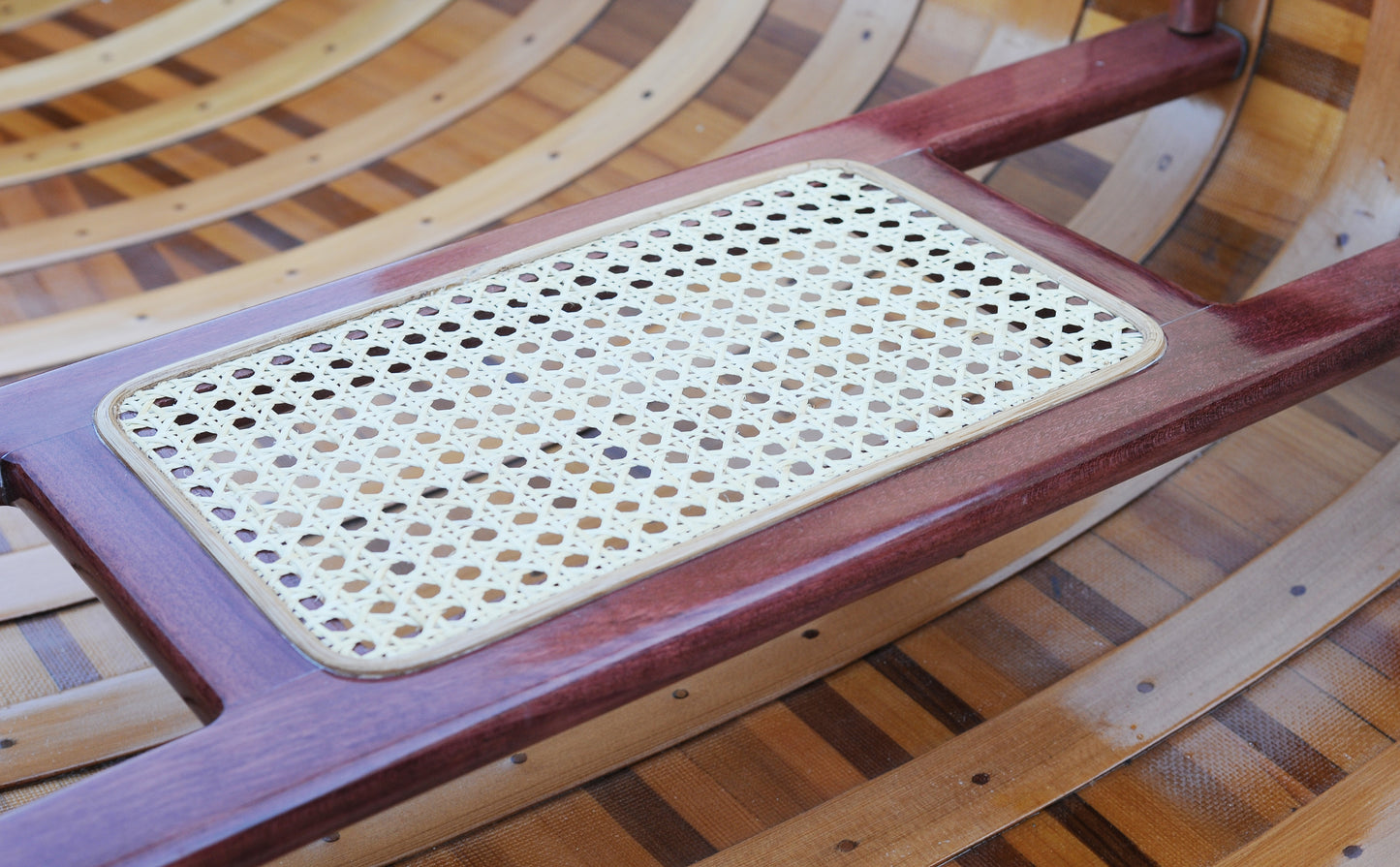 Red Wooden Canoe 10ft With Ribs Curved Bow