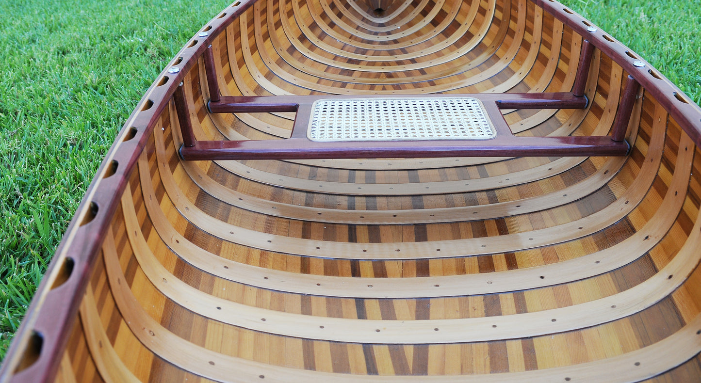 Red Wooden Canoe 10ft With Ribs Curved Bow