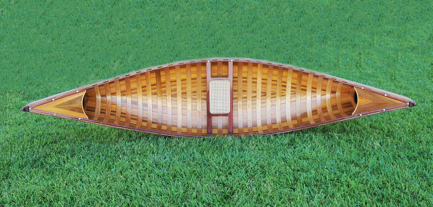 Red Wooden Canoe 10ft With Ribs Curved Bow