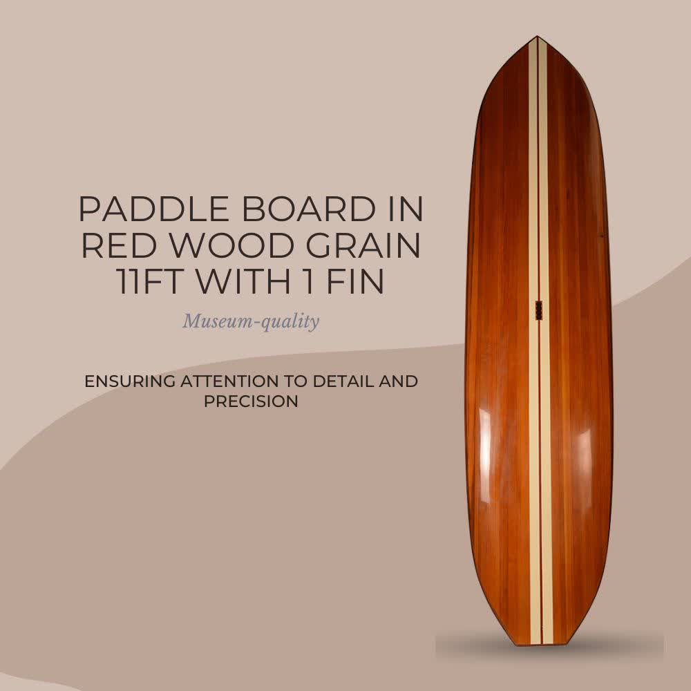 Paddle Board in Red Wood Grain 11ft with 1 fin