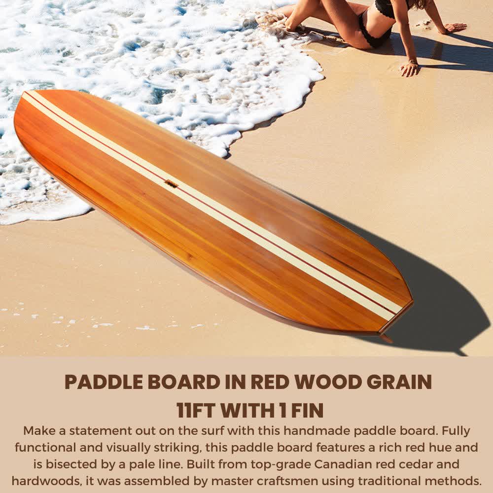Paddle Board in Red Wood Grain 11ft with 1 fin