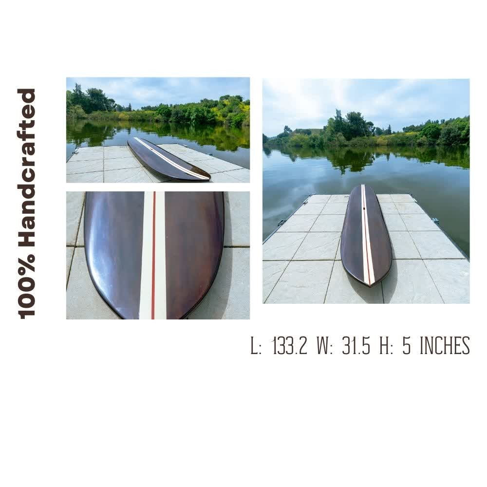 Paddle Board in Dark Painted Wood 11ft with 1 fin
