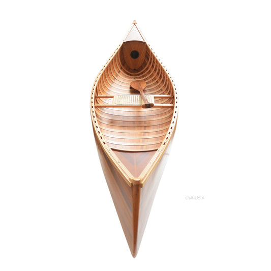 Wooden Canoe With Ribs Curved Bow Matte Finish 10 ft Display-Only