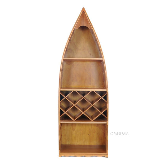 Wooden Canoe Wine Shelf