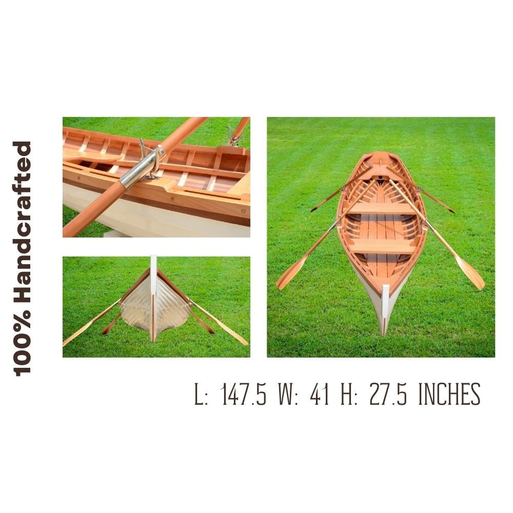 Clinker Built whitehall wooden rowboat 12
