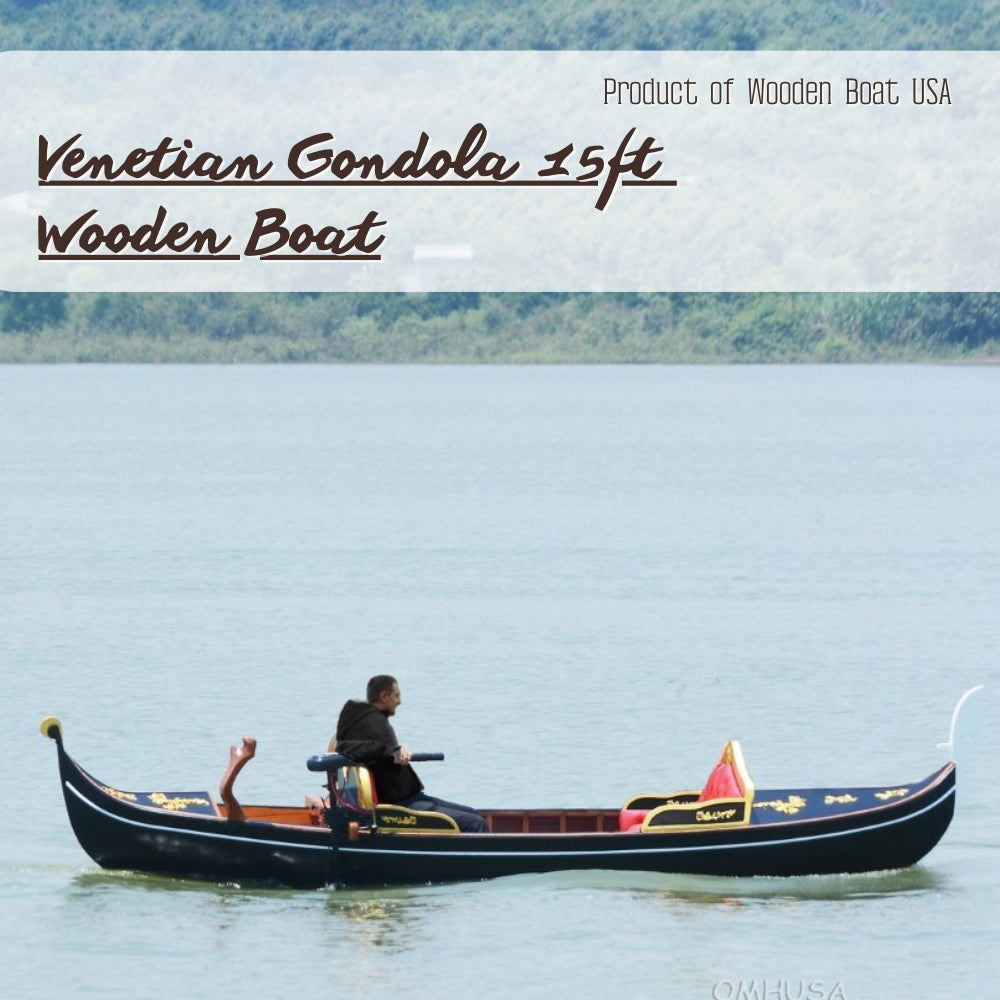 Venetian Gondola 15ft Wooden Boat