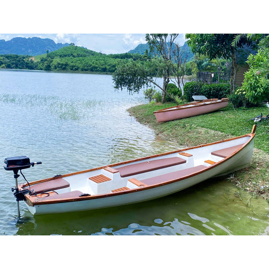 18ft Composite Whitehall Row Boat w. Teak Gunwale