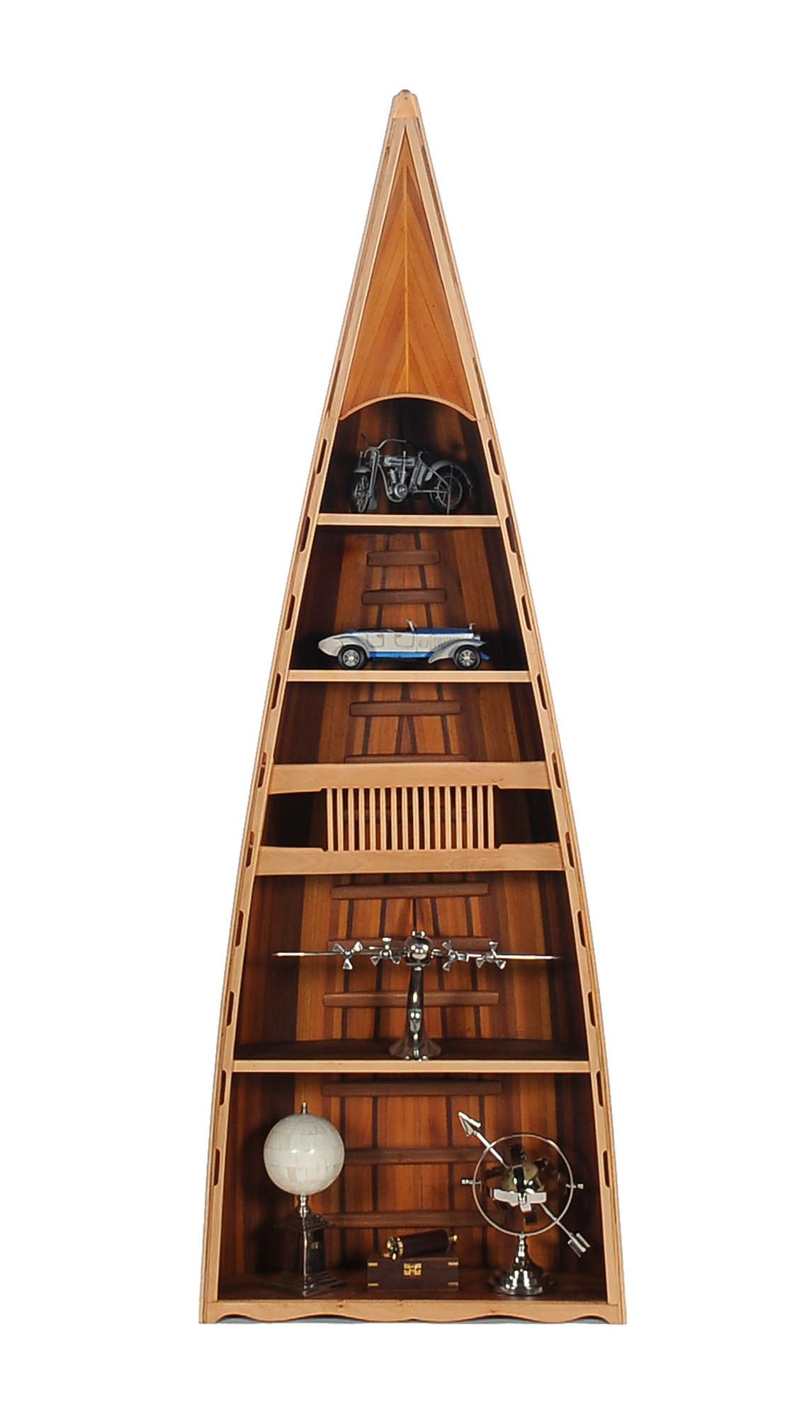Shop large wooden canoe book shelf - Wooden Boat USA